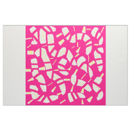 Tecido Rosa com grandes padrões amarelos claros