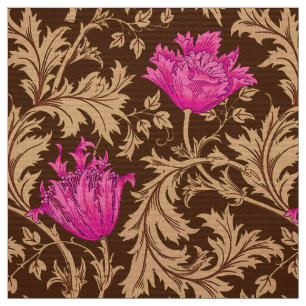 Tecido Rosa da anêmona, do Brown e do fúcsia de William