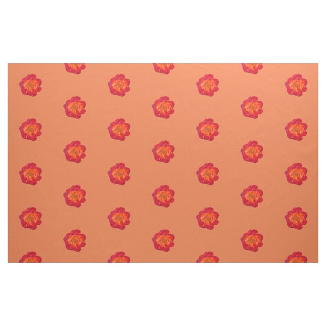 Tecido Rosa de laranja vermelho (Fat Quarter)