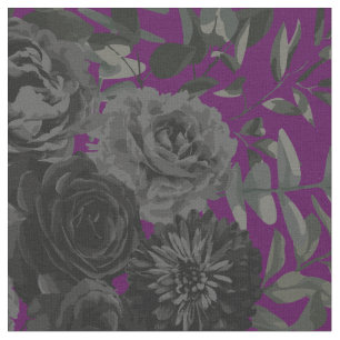 Tecido Rosa Gótico Preto e Roxo