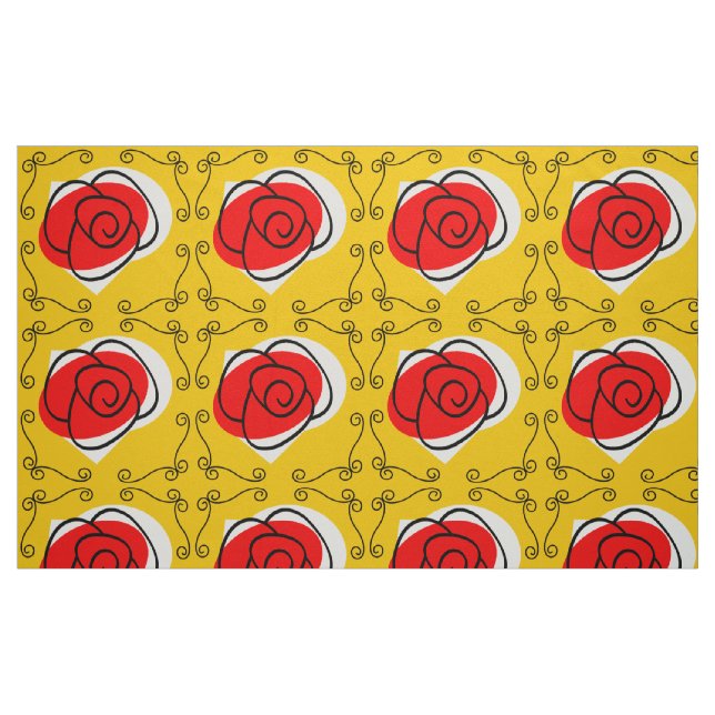Tecido Rosa para cantos espanhol impressão grande (Fat Quarter)