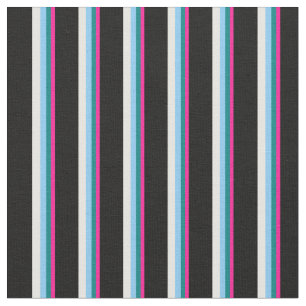 Tecido Rosa Profundo, Teto, Azul Claro, Branco e Preto