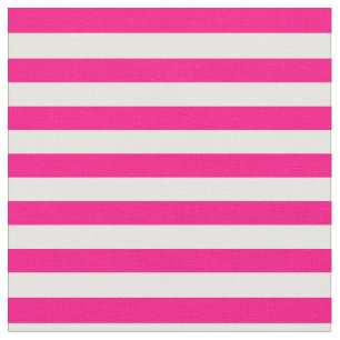 Tecido Rosa quente & branco listrados