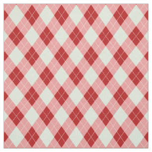 Tecido Rosa vermelho da hortelã retro de Argyle da xadre