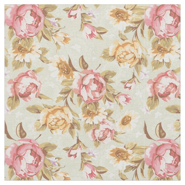 Tecido Rosas belíssimos de Pastel Vintage (Detalhe)