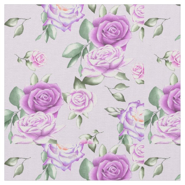 Tecido Rosas de Aquarela lavanda (Detalhe)