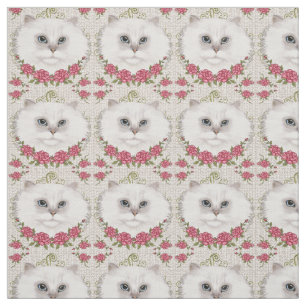 Tecido Rosas de Gato Persa