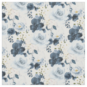 Tecido Rosas de Marinho Azul Dusty PixDezines
