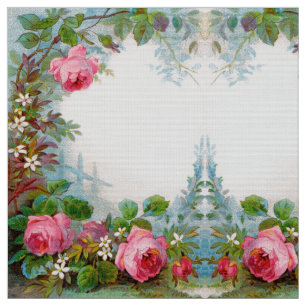 TECIDO ROSAS E JASMINAS VINTAGEM FLORAL 
