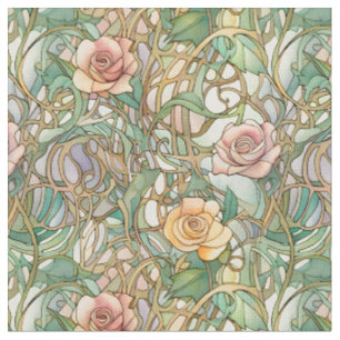 Tecido Rosas elegantes art nouveau