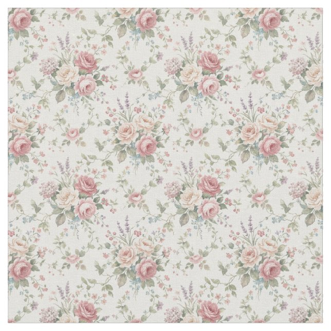 Tecido Rosas Pastel Elegantes Shabby Chic (Detalhe)