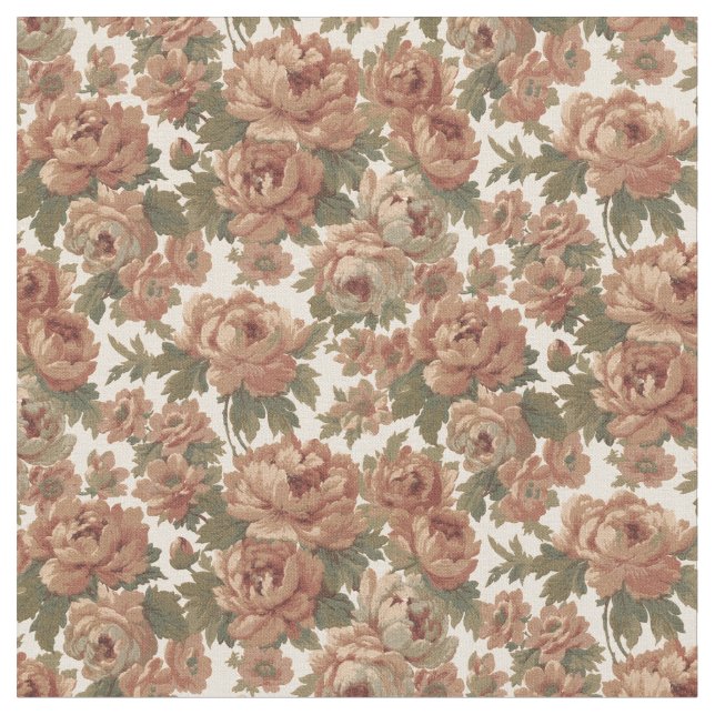 Tecido Rosas Românticos Elegantes de Tapeçaria (Detalhe)