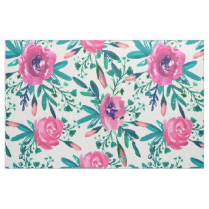 Tecido Rosas Rosa Bonitas Com Folhas Verdes