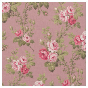 Tecido Rosas Rosa Elegantes - Fundo Rosa