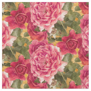 Tecido Rosas Rosa Escuras Padrão Floral