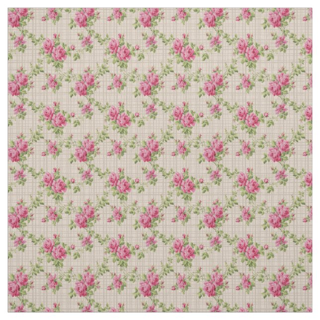 Tecido Rosas Rosa Pintadas (Modelo)