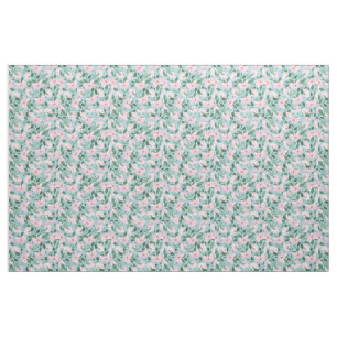 Tecido Rosas Rosa Pintura Floral Pó Azul