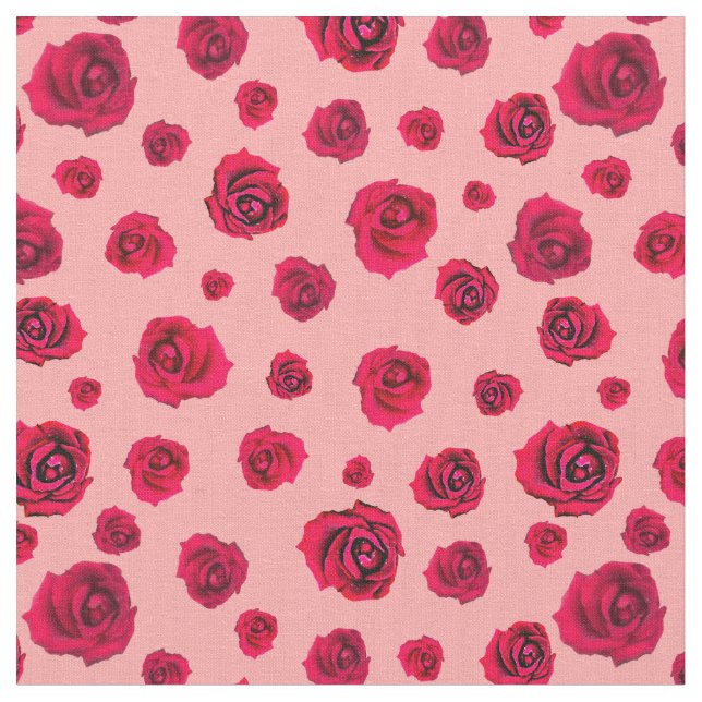 Tecido rosas vermelhas a rosa (Detalhe)