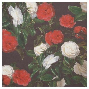 Tecido Rosas Vermelhos e Brancos