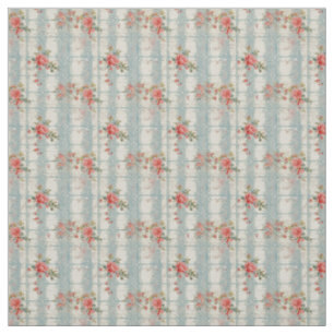 Tecido Rosas Vintage e Charme Azul