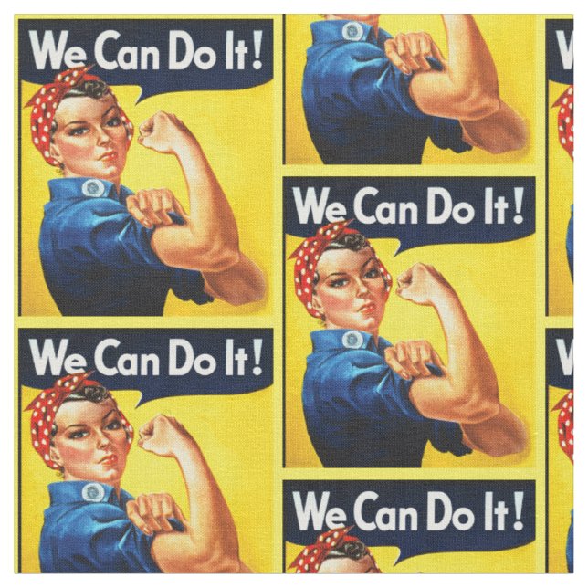 Tecido Rosie Riveter.Podemos fazer isso! Feminismo. Vinta (Detalhe)