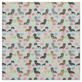Tecido Rosquinha Dachshances - impressão doxie dox