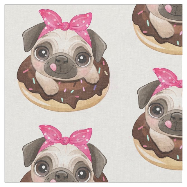 Tecido Rosquinha de Pug e Chocolate (Detalhe)