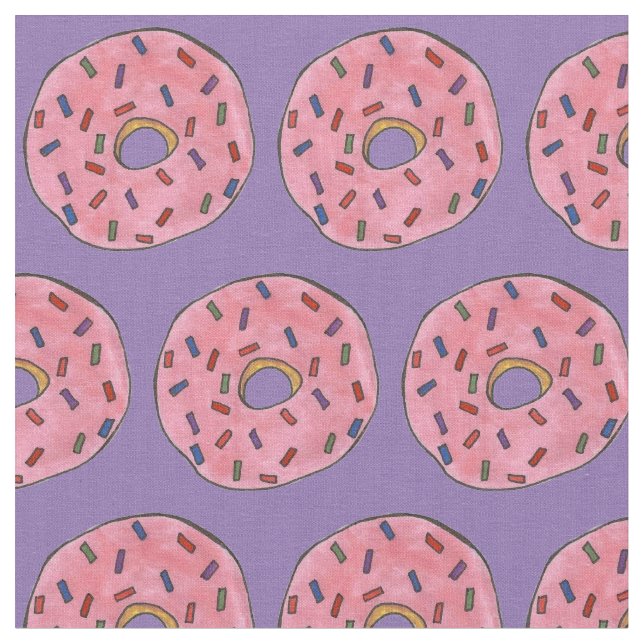 Tecido Rosquinha rosa Fosco arco-íris Rosquinhas Comida (Detalhe)