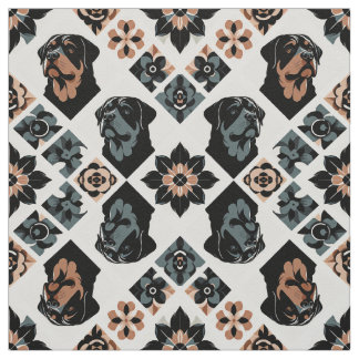 Tecido Rottweiler Floral Geometric Pattern