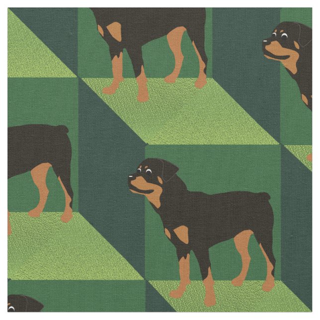 Tecido Rottweiler sobre Cubos Verdes (Detalhe)