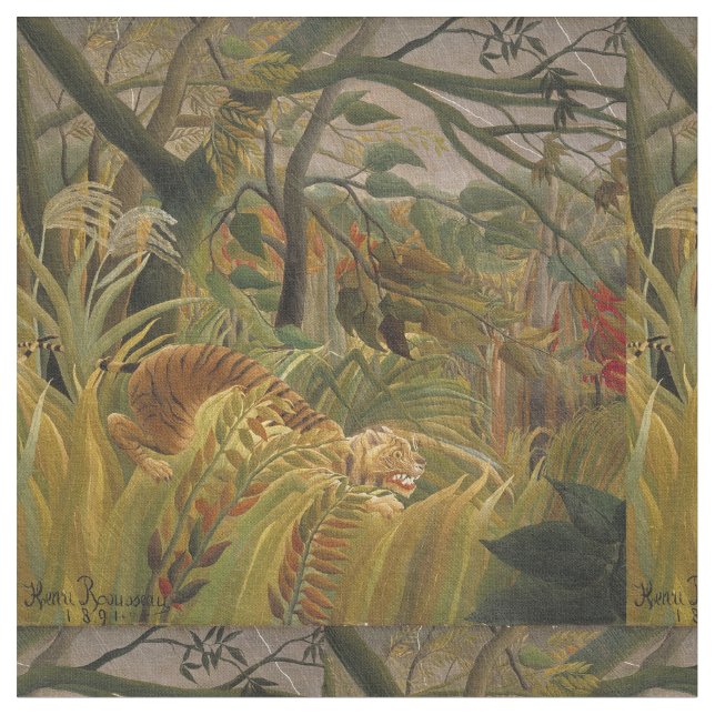 Tecido Rousseau Arte Tropical de Tigres (Detalhe)