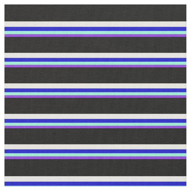 Tecido Roxo, Aquamarino, Azul, Névoa e Preto (Detalhe)