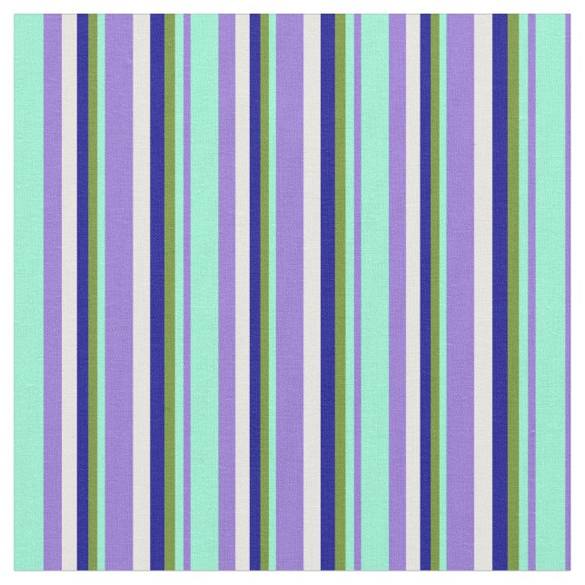 Tecido Roxo, Aquamarino, Verde, Azul Escuro e Branco (Detalhe)