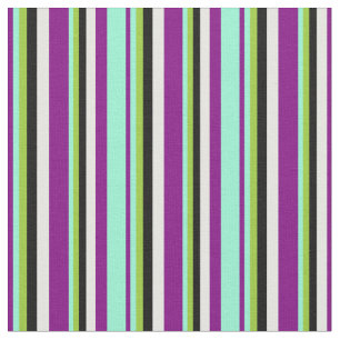 Tecido Roxo, Aquamarino, Verde, Preto e Creme de Mint