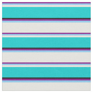 Tecido Roxo, Azul-Céu, Creme de Casa, Turquesa e Preto