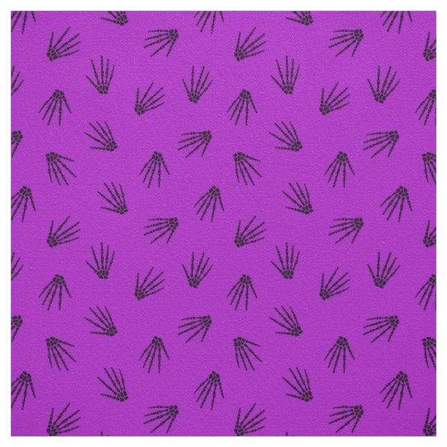Tecido Roxo Bones Feliz Halloween Moderno (Modelo)