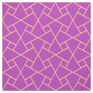 Tecido Roxo chique, teste padrão geométrico islâmico d