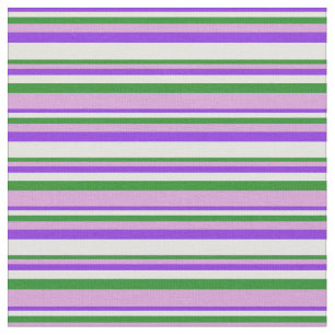 Tecido Roxo, Ciano Leve, Verde Florestal e Stripes de ame
