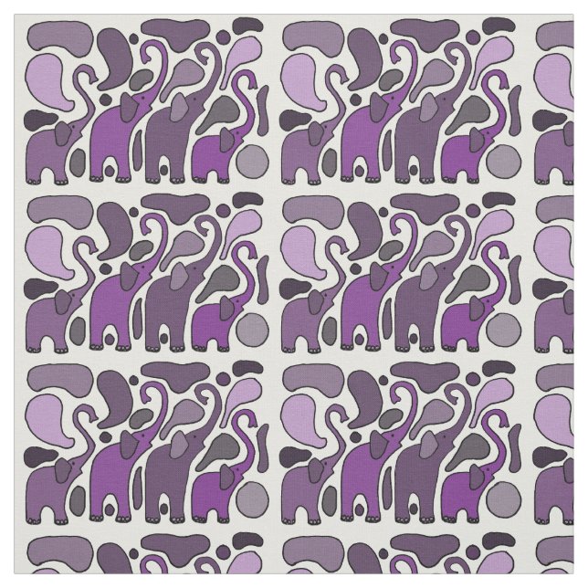 Tecido roxo da arte abstracta do elefante do (Modelo)