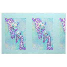 Tecido Roxo e Girafas do Aqua grandes