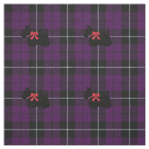Tecido Roxo/scottie preto da xadrez listra da ameixa