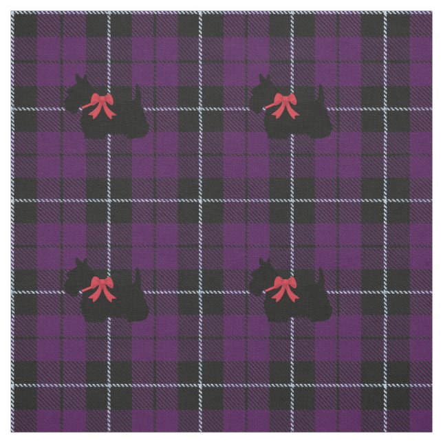 Tecido Roxo/scottie preto da xadrez listra da ameixa (Modelo)