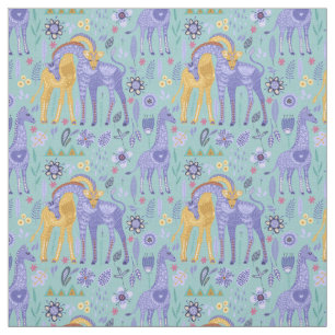Tecido Roxo Whimple Teal Yellow Girafas Monograma