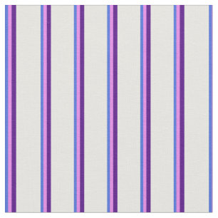 Tecido Royal Blue, Violet, Indigo e White Stripes