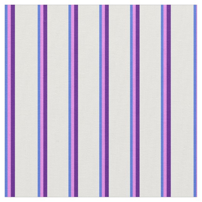 Tecido Royal Blue, Violet, Indigo e White Stripes (Detalhe)