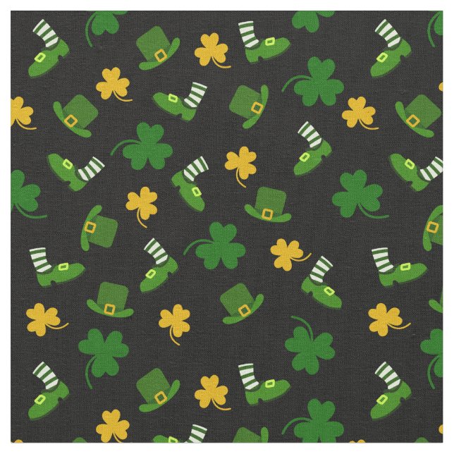 Tecido Rua, o padrão do Shamrock do dia de Patrick (Detalhe)