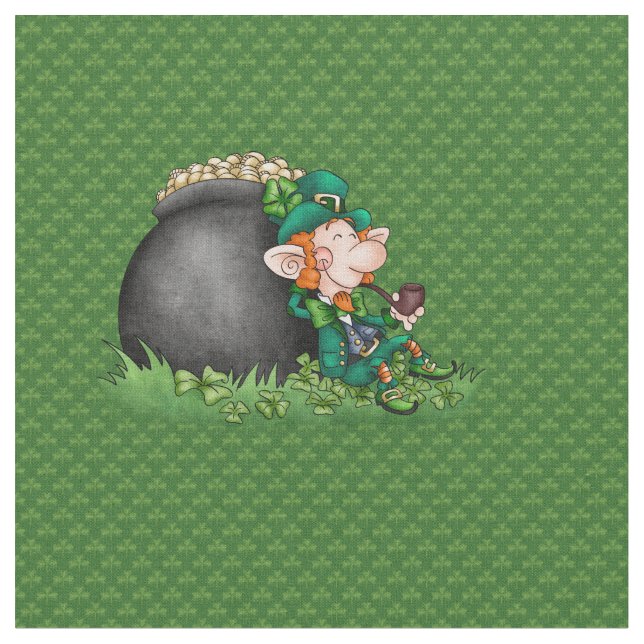 Tecido Rua, Pote do Dia de Patrick Leprecaun, Dourado (Detalhe)