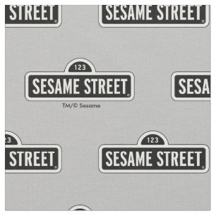Tecido Rua Sésamo   Logotipo B&W