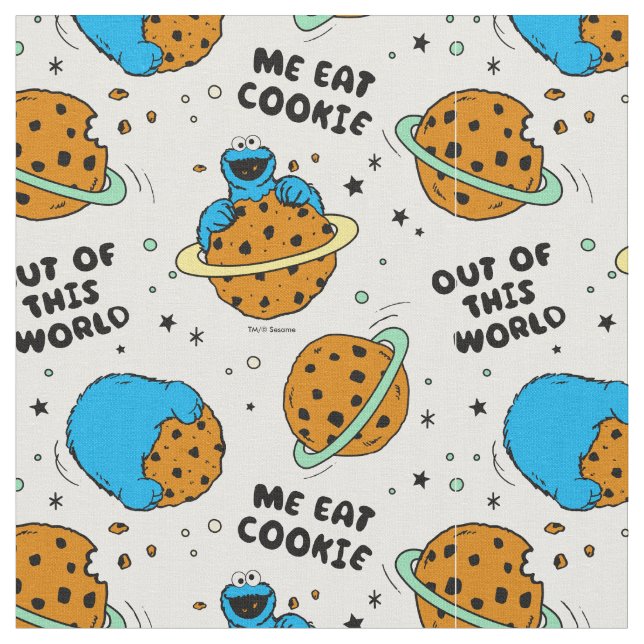 Tecido Rua Sésamo | Monstro de Cookies Fora deste Mundo (Detalhe)