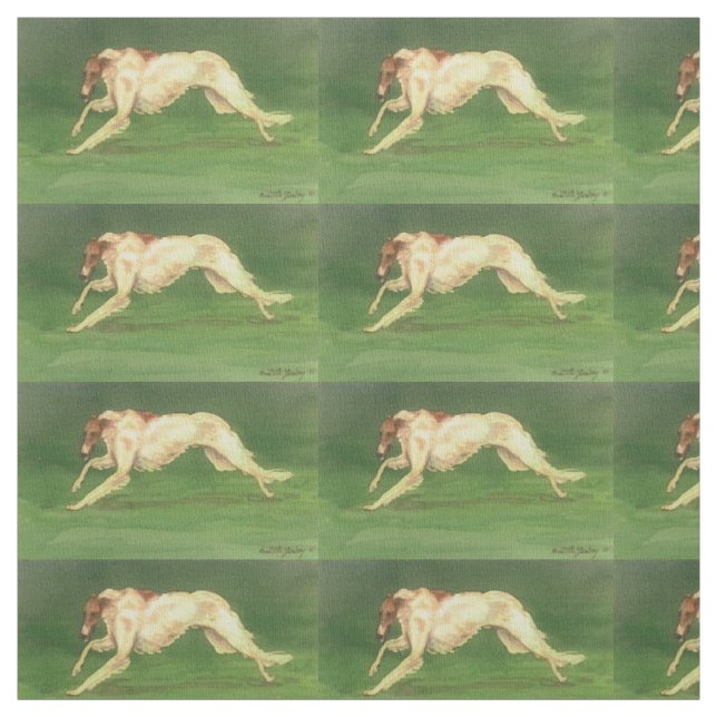 Tecido Running da arte do cão do Borzoi (Modelo)